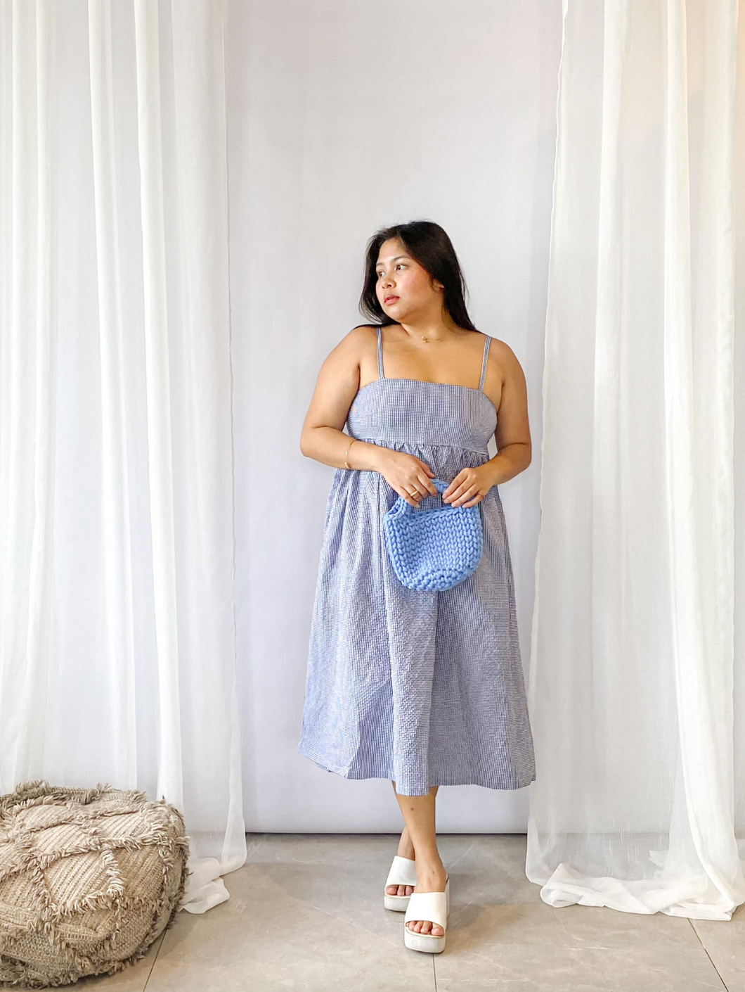 Sweetheart Dress Seersucker - Plus Size