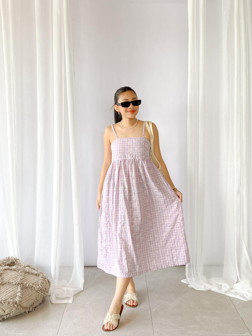 Sweetheart Dress Eyelet Checkered - Regular